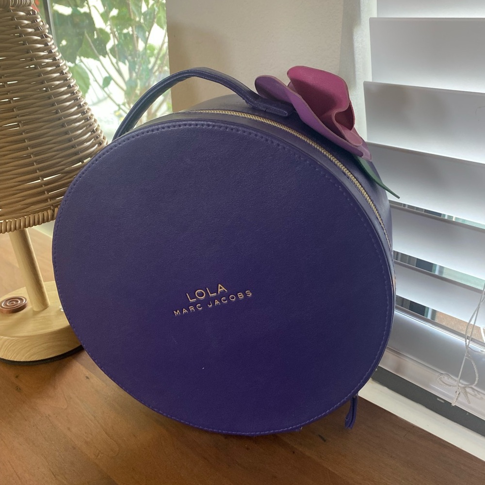 Marc Jacobs Lola Round Top-Handle Bag in Purple Leather Flower